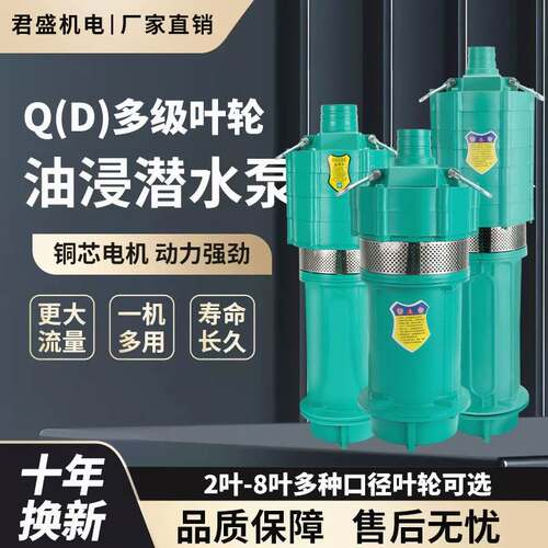 德国进口QD多级潜水泵油浸式家用220V高扬程大流量深井农用灌溉38