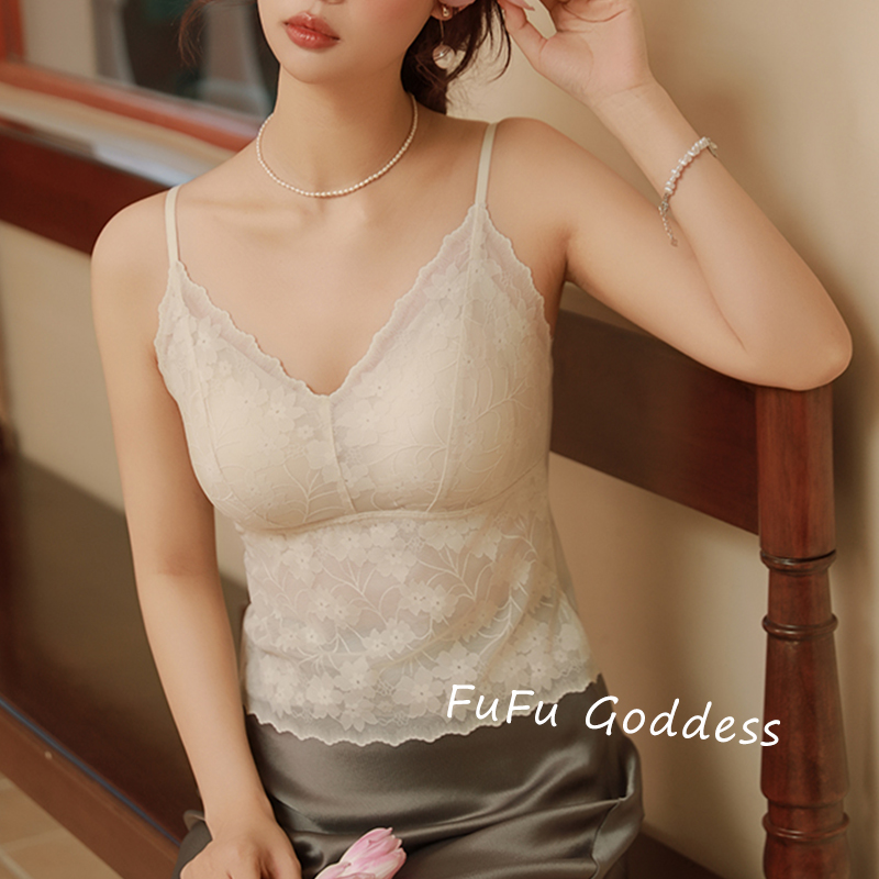 【法式蕾丝吊带背心】薄款打底女