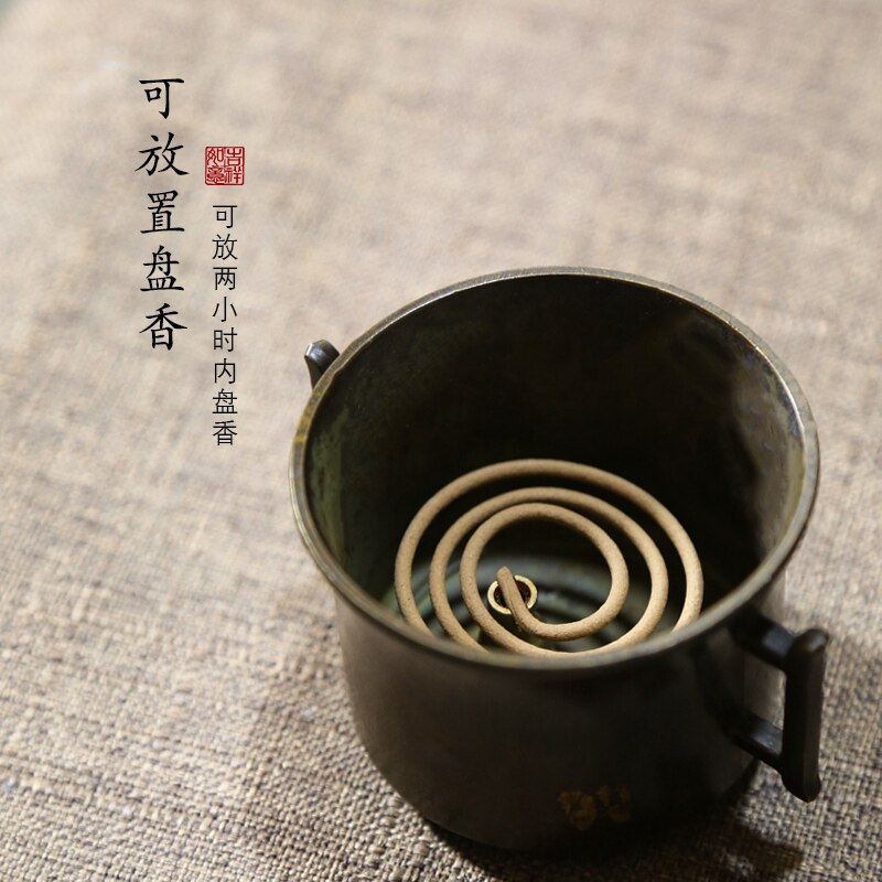 热销香炉大明宣德年制仿古纯铜戟耳炉线香插盘香炉檀香炉沉香熏香