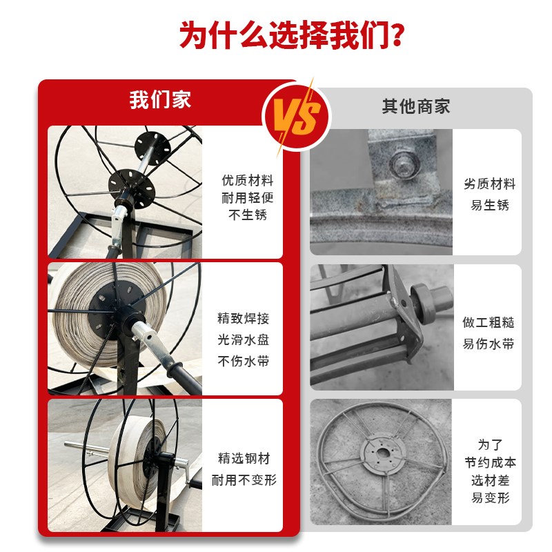 热销水带收卷器农用消防肩挎落地式1-8寸卷水带神器水管收卷收盘