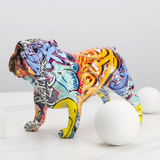 网红creative Colorful English bulldog figurines Modern Graff