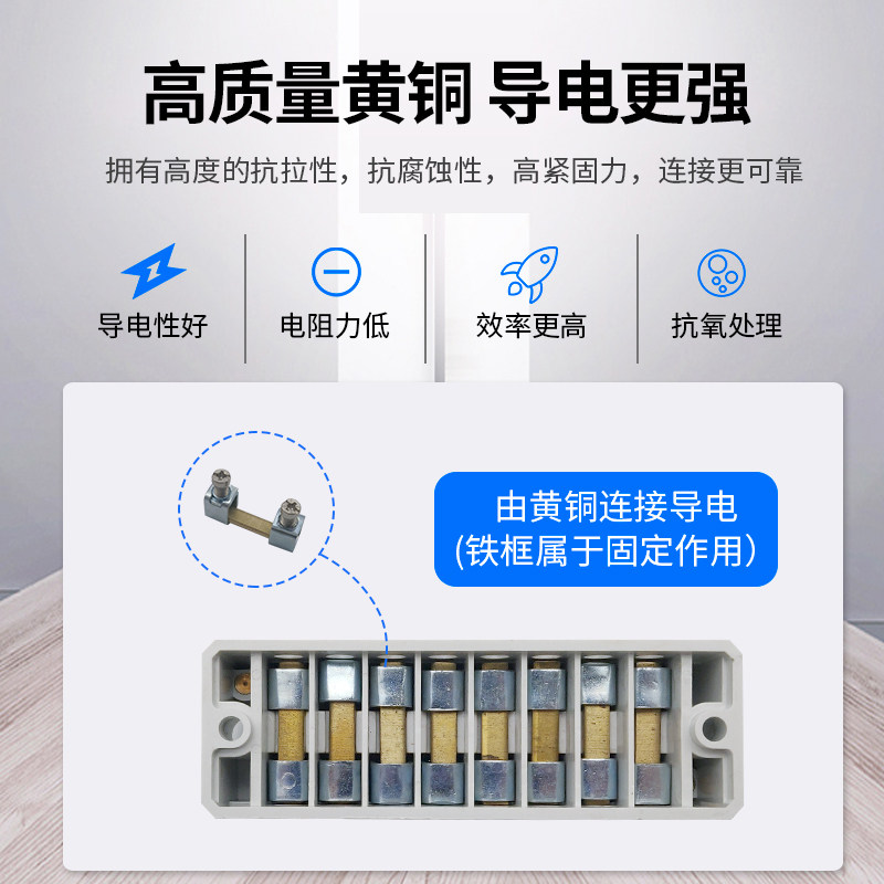 热销8P位接线端子8排接线排电线连接器连线排八进八出FJ6/JHG大功