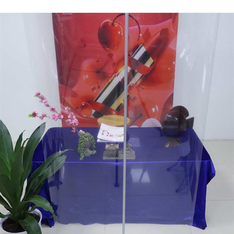 热销易拉宝透明伸缩便携防疫飞沫隔离展示架板杆子80x200定做制作
