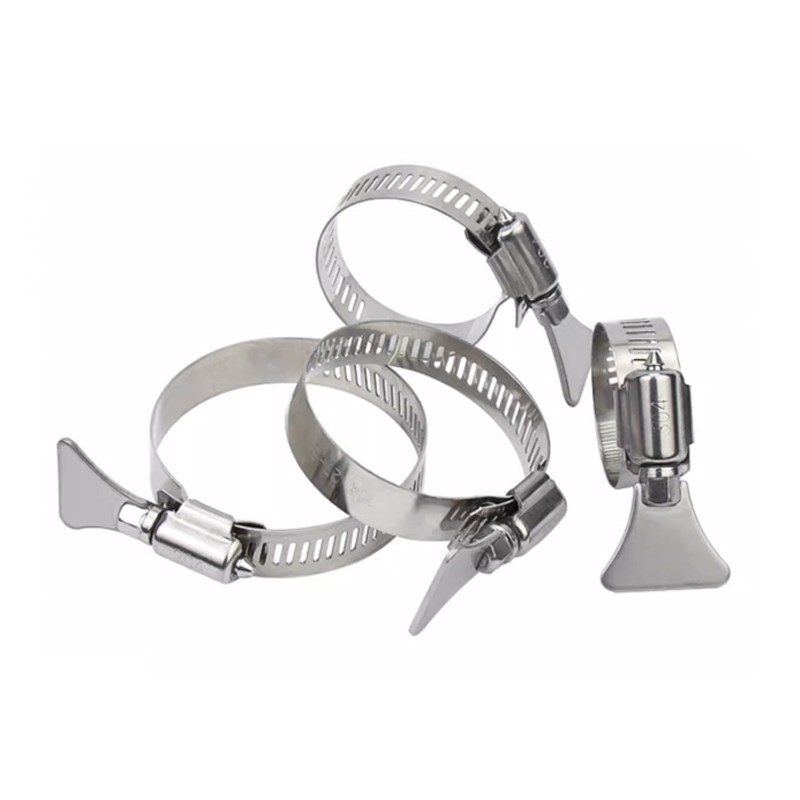 热销304不锈钢手柄喉箍手拧卡箍抱箍管箍水管收紧箍圈固定夹管卡