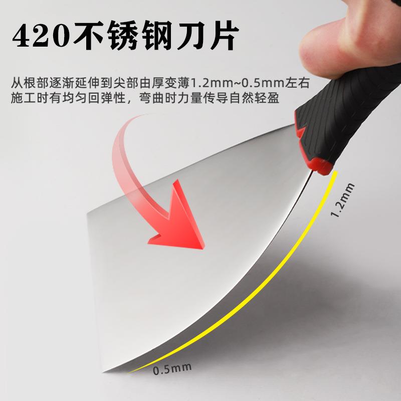 热销美饰涂不锈钢油灰刀渐变刀片刮腻子工具批刀油漆铲刀尾部可敲