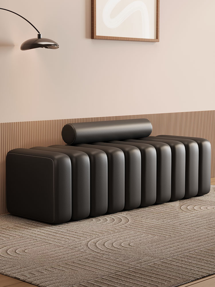 高端入户门换鞋凳坐垫软包轻奢高级感卧室床边搁衣凳客厅沙发边凳