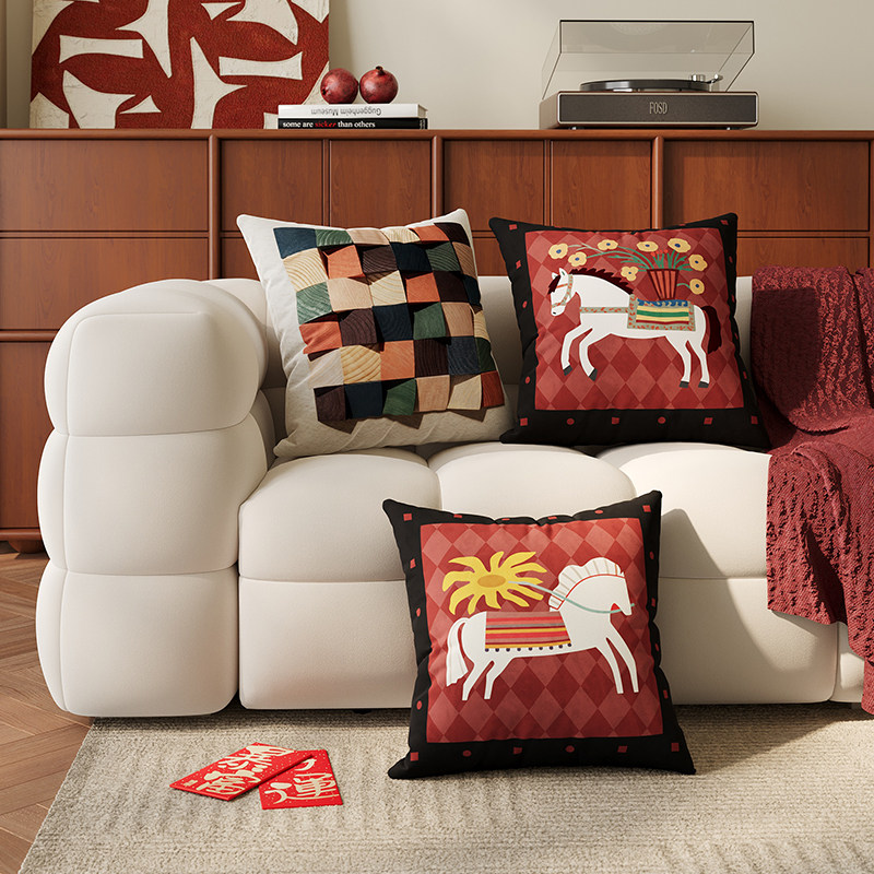 新年喜庆沙发抱枕靠垫客厅红色装饰靠垫含芯卧室床头飘窗靠枕腰靠,居家布艺,靠垫/抱枕,淘宝优惠券,粉丝福利购,淘宝优惠卷