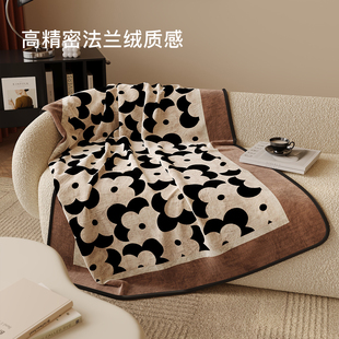 复古轻奢高级办公室午睡毯毛毯冬季加厚空调沙发午休披肩毯子盖毯