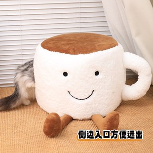 保暖可拆洗封x闭式 咖啡杯猫窝冬季 安全感猫房子小型犬狗屋加厚狗