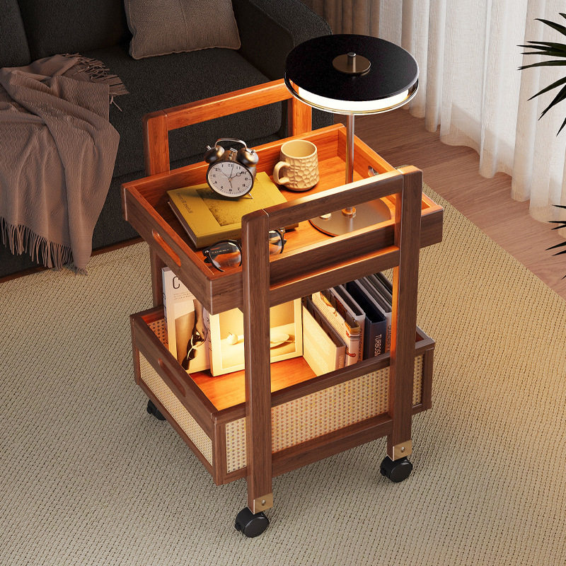 沙发边几可移动客厅带轮侧边柜中古风小推车床头置物架茶几小桌子,住宅家具,移动边几/推车,淘宝优惠券,粉丝福利购,淘宝优惠卷