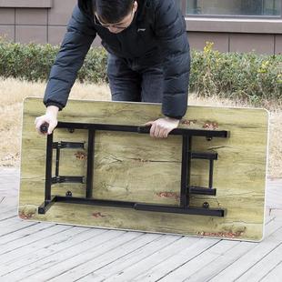 家用小桌子可折叠吃饭长方形餐桌小户型小矮桌子出租房户外摆摊桌