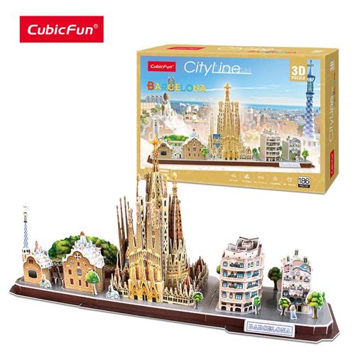 CubicFun 3D Puzzles Barcelona Cityline Architecture Model Na-封面