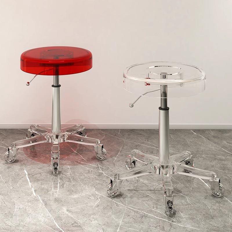 美容美发凳子滑轮旋转升降凳子美甲圆凳理发店转椅发廊专用大工凳