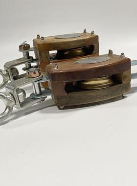 IMPA231601单轮木滑车6寸船用起重滑车8寸小号双轮吊车10寸231651