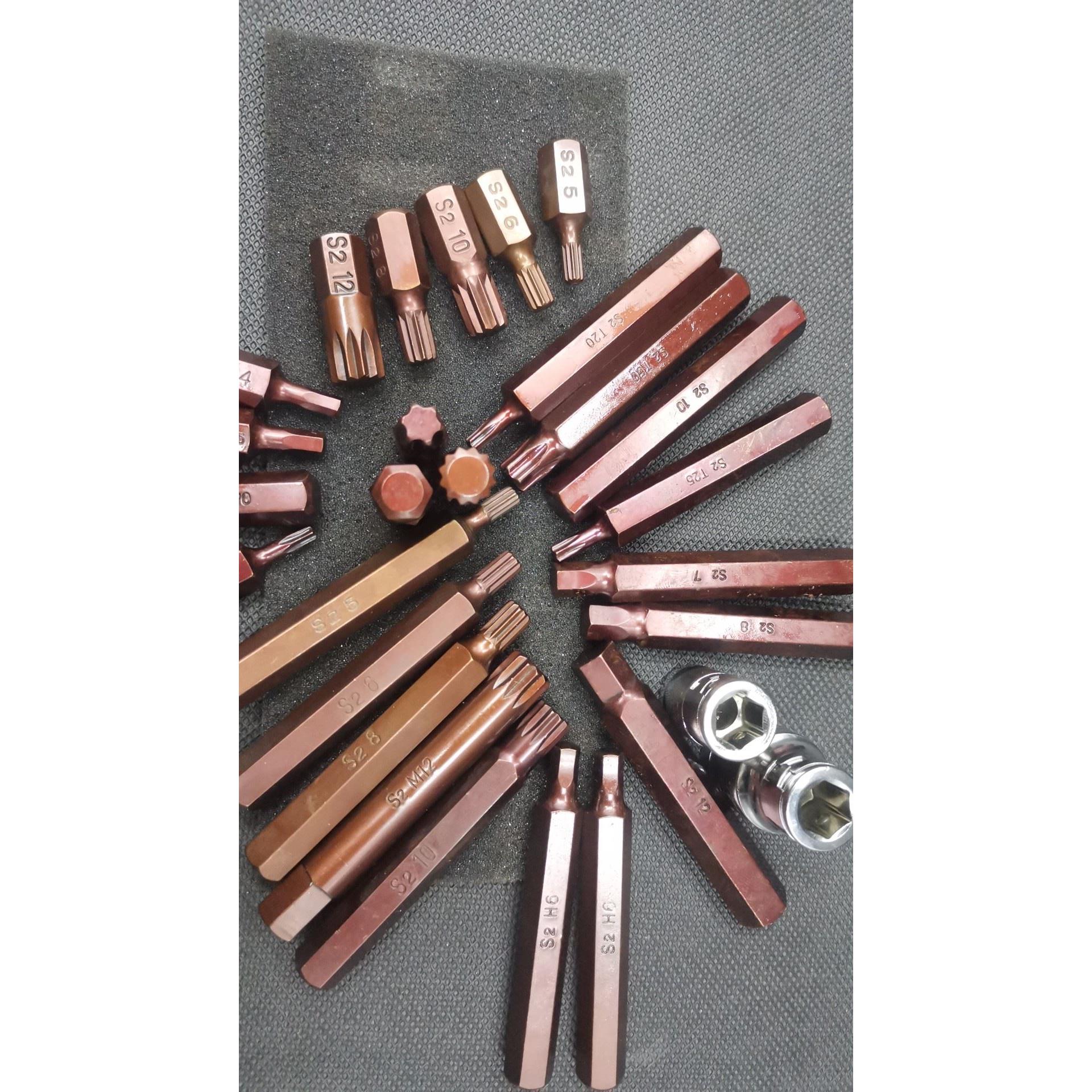 梅花内六角花键星型T2025304050M12108六棱H批头旋具头10mm柄单只