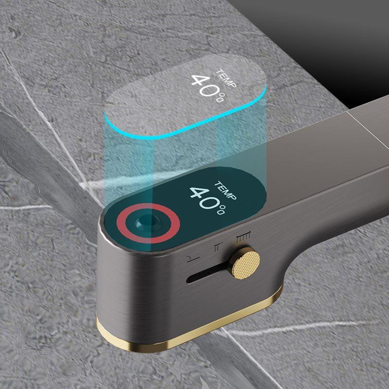 德国枪灰色面盆冷热数显水龙头洗手盆洗脸盆升降上涌旋转抽拉龙头