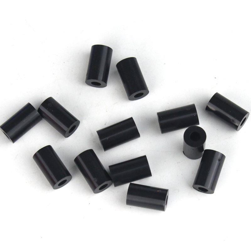 黑/白色尼龙直通圆形隔离柱 塑胶螺杆柱塑料支撑柱 板间隔柱M3M4