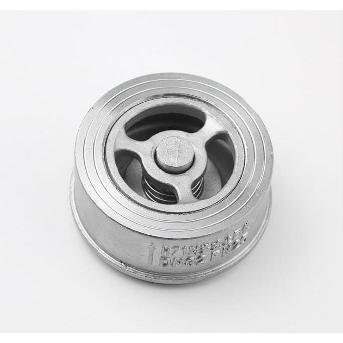 H71W-16P/25P止回阀201/304不锈钢阀门对夹式单向阀4分6分1寸DN32