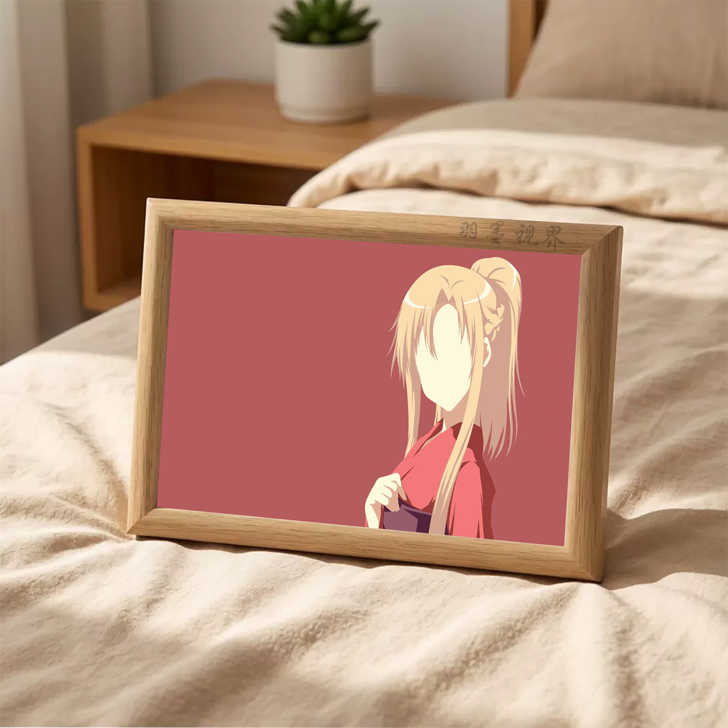 刀剑神域亚丝娜同人插画相框 动漫周边桌面装饰画送同好礼物