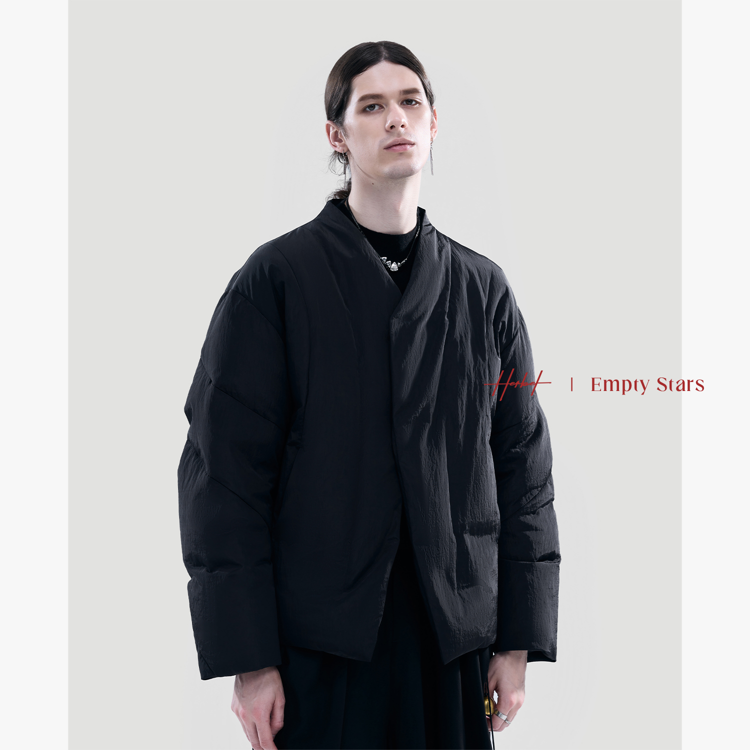 HERBEL黑白时尚羽绒服冬季新款