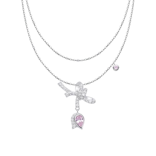 首朵SHOUDUO花卉系列 春日郁金香S925纯银项链佩饰女款轻奢小众