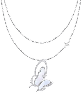 首朵SHOUDUO百搭蝴蝶项链925银