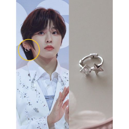 riku前田陆同款925银针小众时尚气质高级感锆石五角星水钻女耳钉