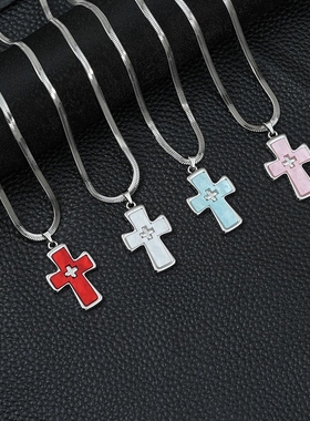 双十字架吊坠项链男女潮