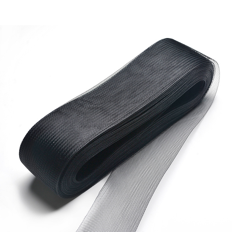 加硬加厚黑色弹力网布演出服裙撑裙衬P.P马毛尾网纱婚纱鱼骨E18