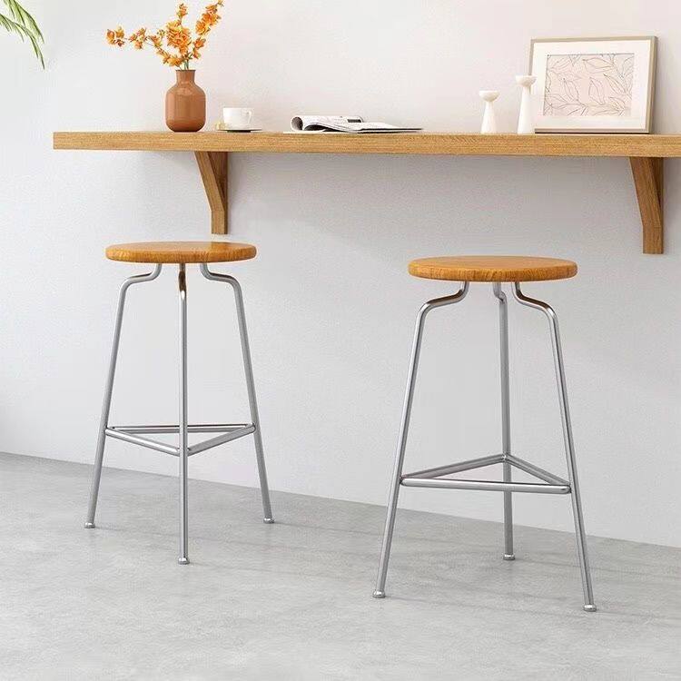 吧台椅北欧简约家用实木高脚吧凳休闲酒吧椅高凳子蚂蚁凳子铁艺椅