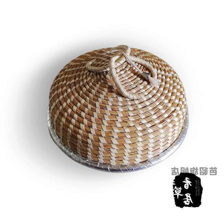 竹编蒸笼盖竹子编织锅盖大小商用制作草帽蒸气茅草防烫创意大锅蒸