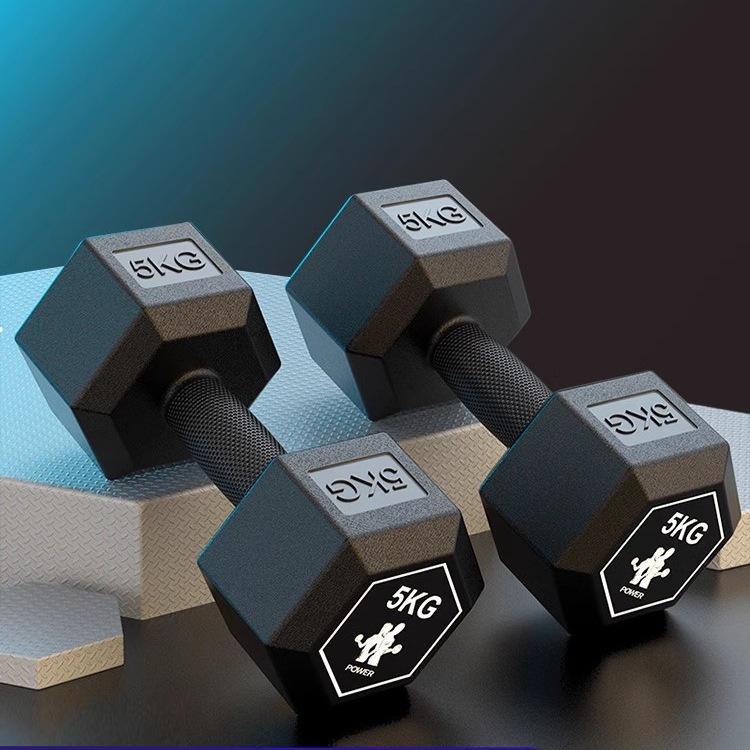 哑铃男士健身家用儿童小学男生宿舍练臂肌套装一对包胶六角亚玲女