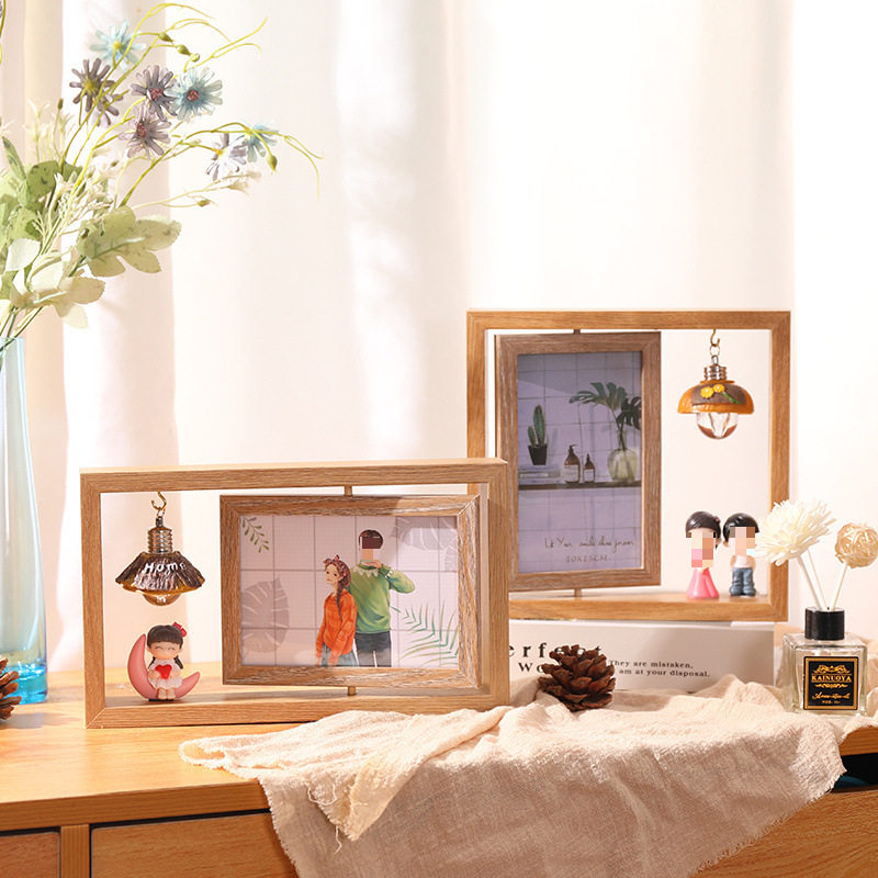 ?6寸创意双面旋转相框摆台洗照片个性相册情侣礼物