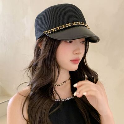 韩版小香气质草编马术帽女百搭时尚小众透气夏季防晒遮阳八角帽潮