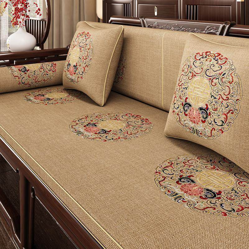新中式红木沙发坐垫套罩实木家具罗汉床沙发垫四季通用防滑垫高端