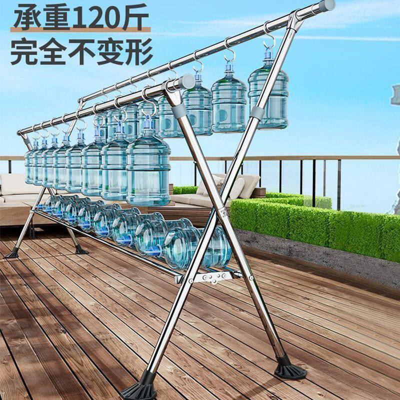 晾衣架落地折叠室内家用阳台室外抗风不锈钢凉伸缩式杆晒被子