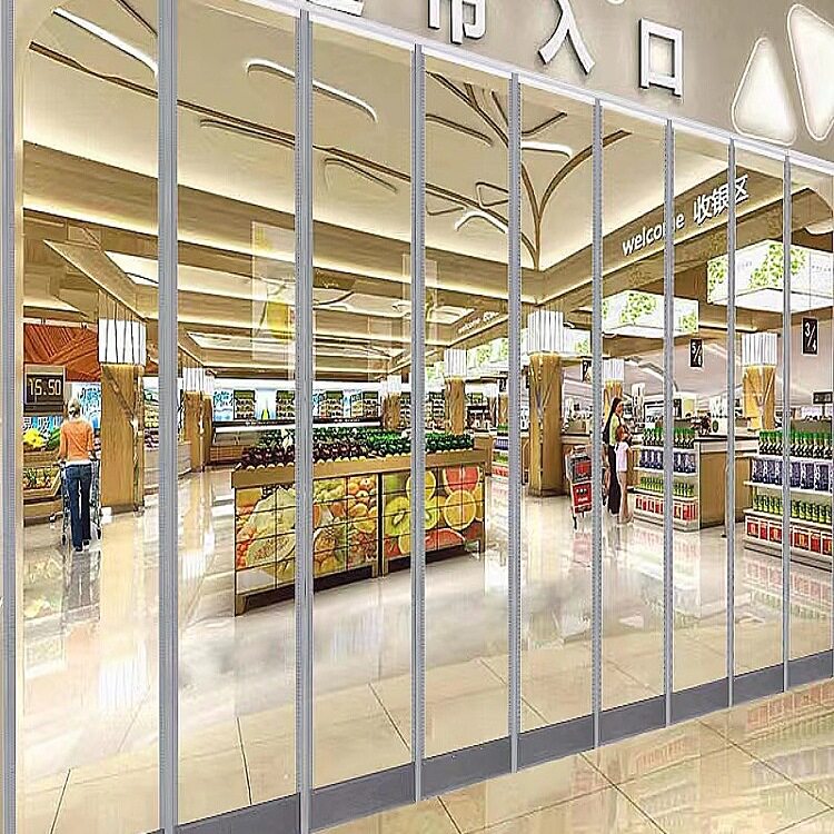 磁吸门帘空调挡风透明家用隔断帘商用隔热磁铁自吸塑料PVC软门帘