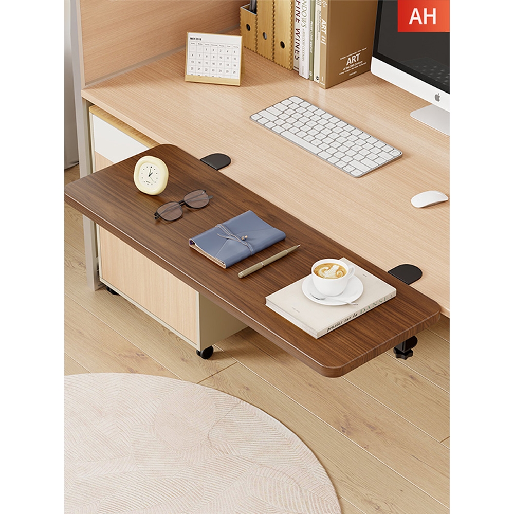 实木桌面延长板可折叠办公桌子电脑侧边扩展增宽手臂支撑键盘托架