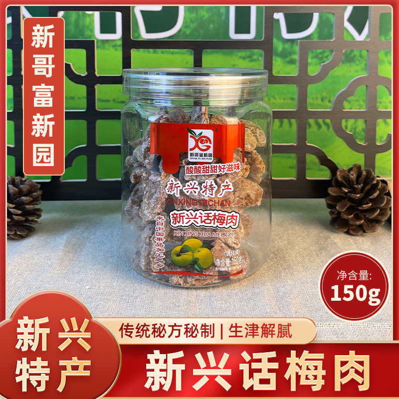 新哥富新园新兴特产盐津话梅肉蜜饯150g广式零食果脯新鲜甜脆即食