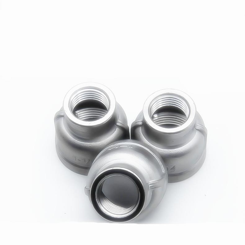 316L不锈钢内丝大小头 不锈钢异径管箍变径螺纹大小头6分 1寸 2寸