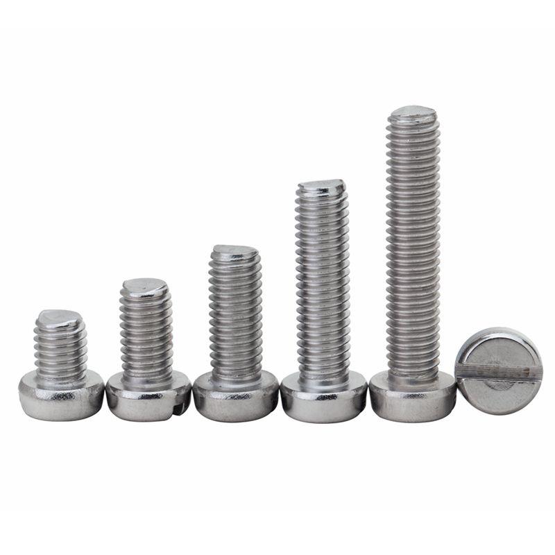 304不锈钢一字槽圆柱头螺钉M1.6M2M2.5M3M4M5M6M8M10开槽螺丝GB65