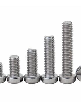 304不锈钢一字槽圆柱头螺钉M1.6M2M2.5M3M4M5M6M8M10开槽螺丝GB65