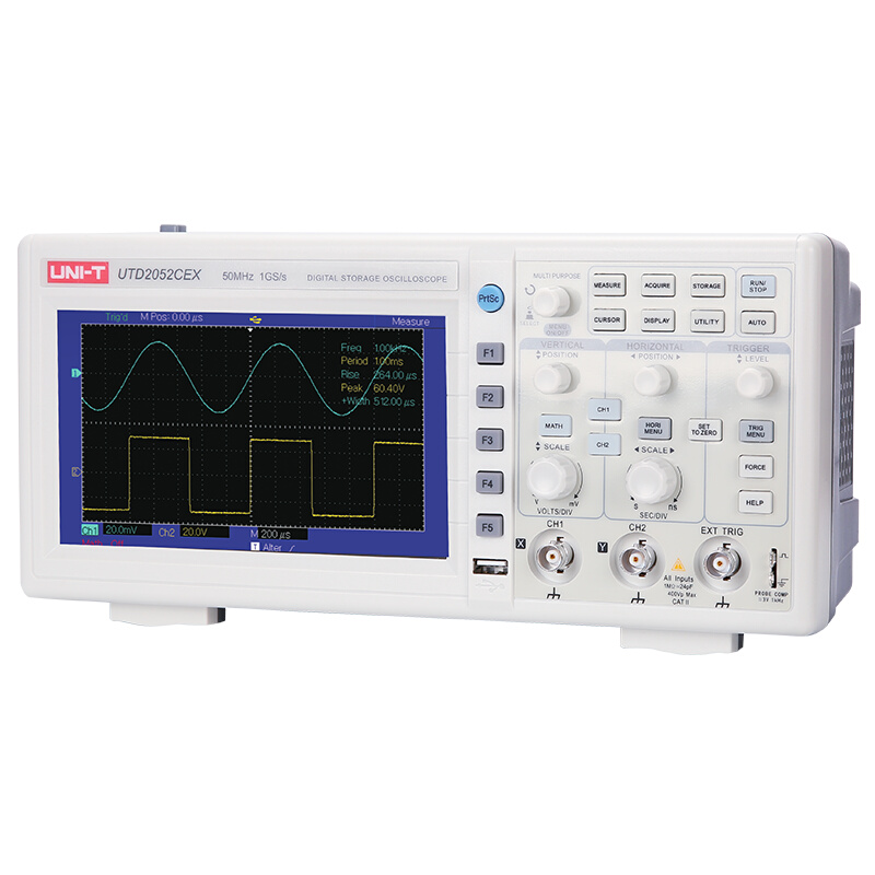 。优利德UTD2052CEX数字存储示波器 双通道 带宽50MHz示波表UNI-T