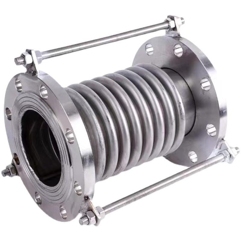 不锈钢补偿器304真空拉杆管dn50/100/200金属法兰式膨胀节伸缩节