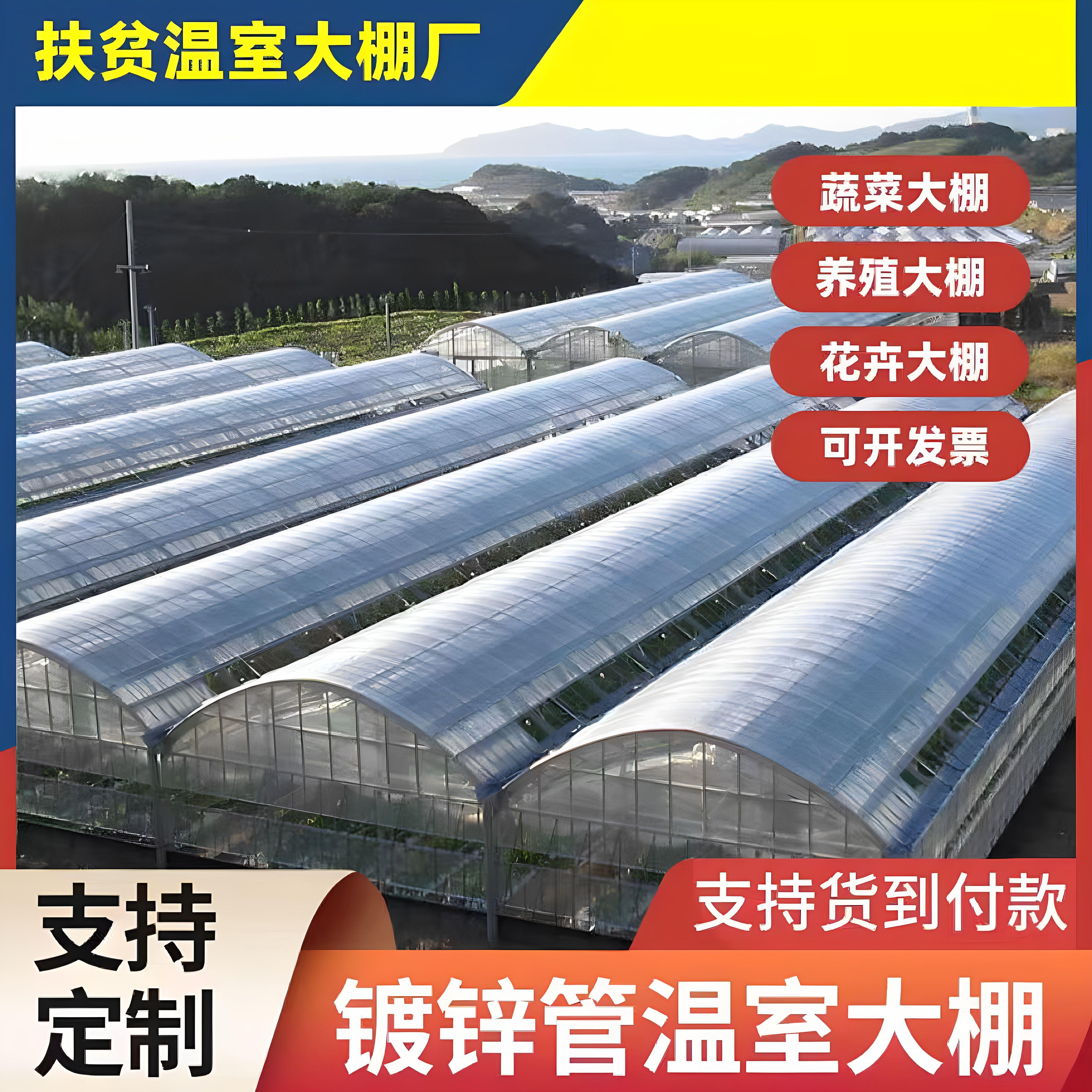 温室大棚骨架钢管养殖种植家用全套猪鸡舍钢架连栋配件简易蔬菜棚