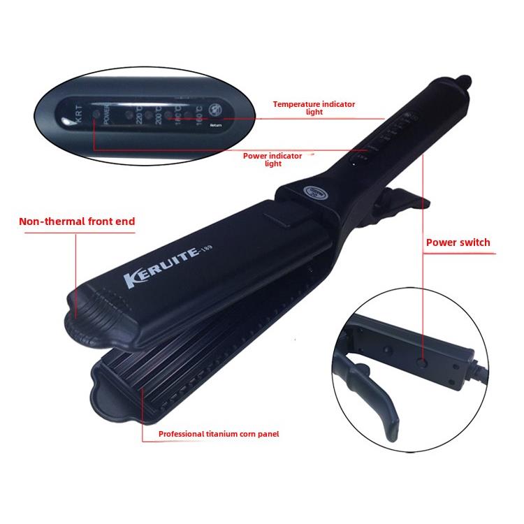 KERUITE专业调温电夹板5齿玉米烫夹板玉米夹板松玉米须