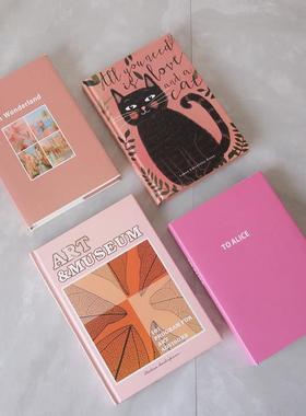 粉色系样板房简约装饰书 仿真道具书饰品摆件 样板间摆场陈列真书