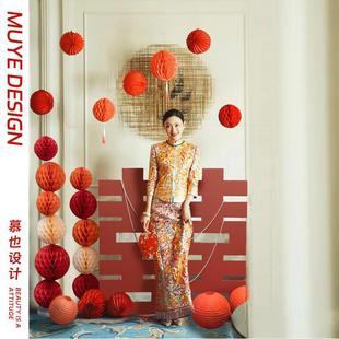 饰摆件结婚拍照背景 网红婚房布置喜字立牌酒店客厅阳台窗帘房间装