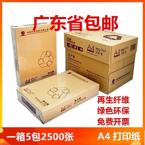 海龙a4复印纸70克80g 500张/包 5包/箱 a4纸打印白纸办公纸天章韵