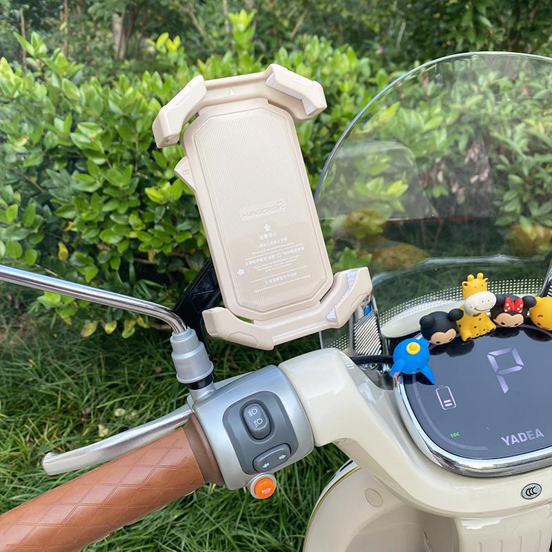 电动车手机支架自行车后视镜手机架外卖员专用骑行防震防抖导航架